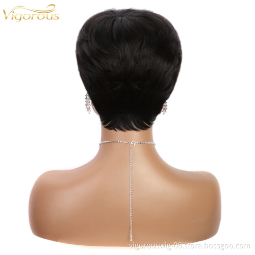 Vigorous manufacturers prices bang free shipping 150% density vendor women short natural peruvian 100% brazilian human hair wigs